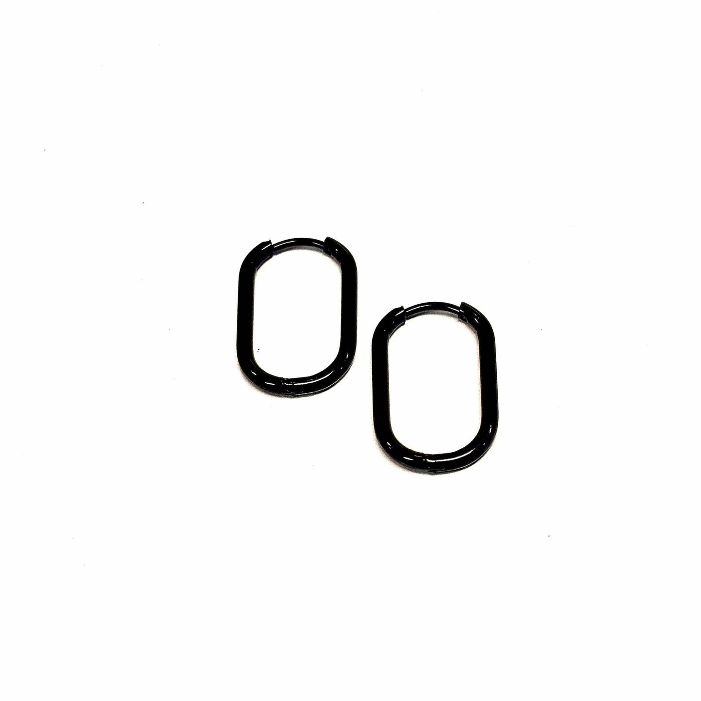 Boucles d'oreilles  - anneaux ovales - Rouge Inox