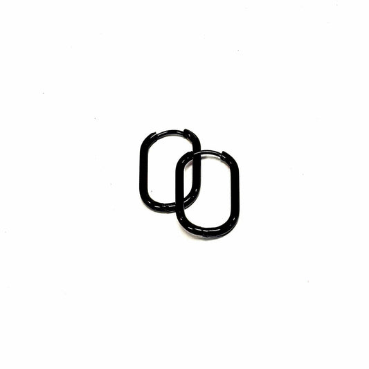 Boucles d'oreilles  - anneaux ovales - Rouge Inox