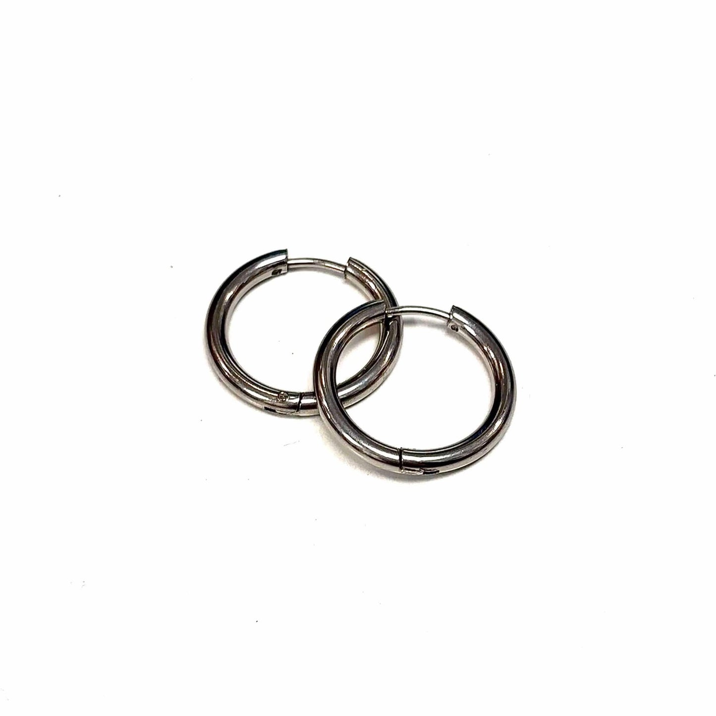 Boucles d'oreilles  - anneaux ronds grands  - Rouge Inox