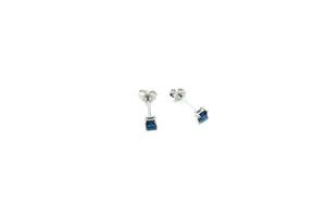 Boucles d'oreilles - Carré 3.5mm - Cobalt - Rouge Argent 9.25