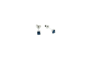 Boucles d'oreilles - Carré 3.5mm - Cobalt - Rouge Argent 9.25