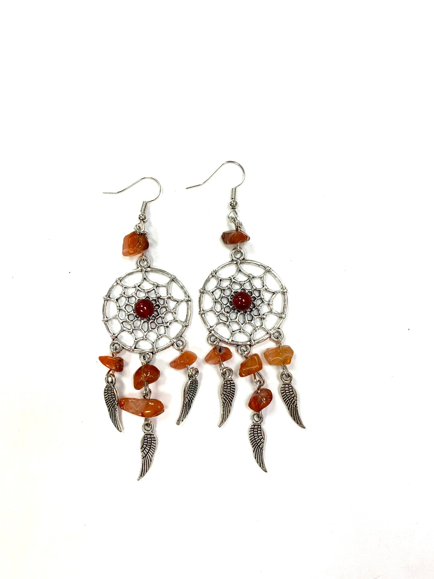 Capteur de rêve - Pierres oranges - Gynette et Yvon