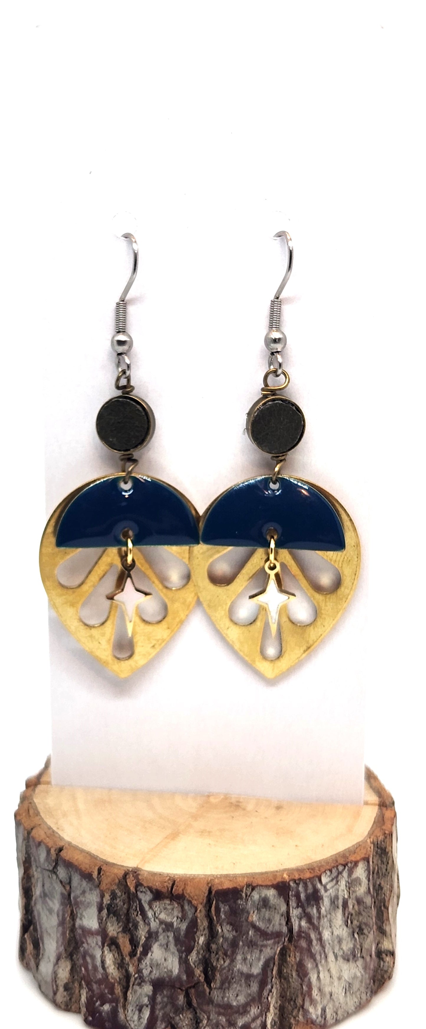 Boucles d'oreilles - Big Little Leaf - C Olive- Création Fish