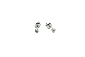 Boucles d'oreilles - Blanc - Argent - Rouge Inox