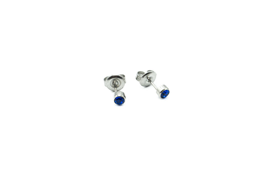 Boucles d'oreilles - Bleu Cobalt - Argent - Rouge Inox