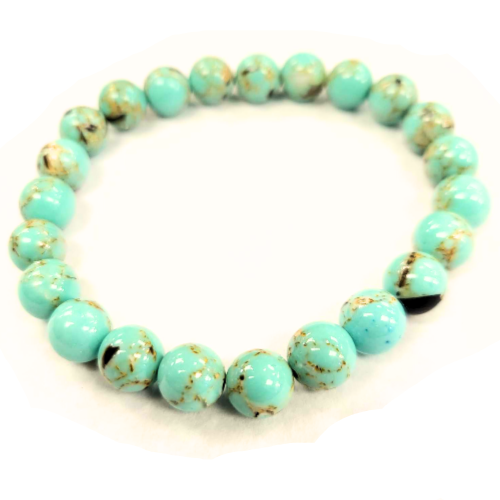 Bracelet -  Bille de coquillage _ Turquoise - Rouge Bijoux