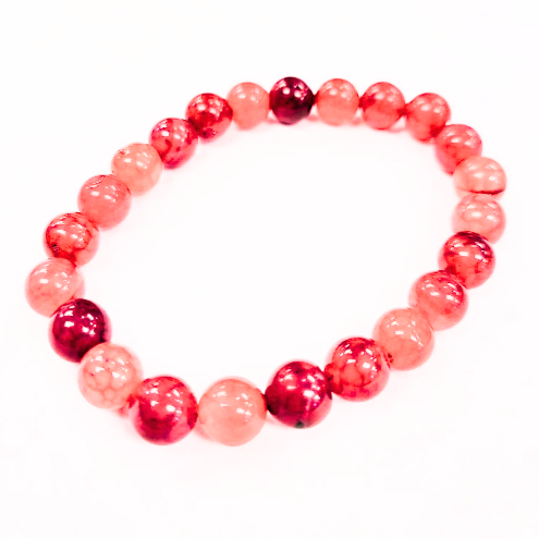 Bracelet - Rose- Pierres Fines - Rouge Bijoux