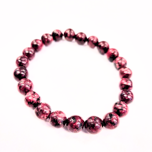 Bracelet - Rose et noir - Pierres Fines - Rouge Bijoux