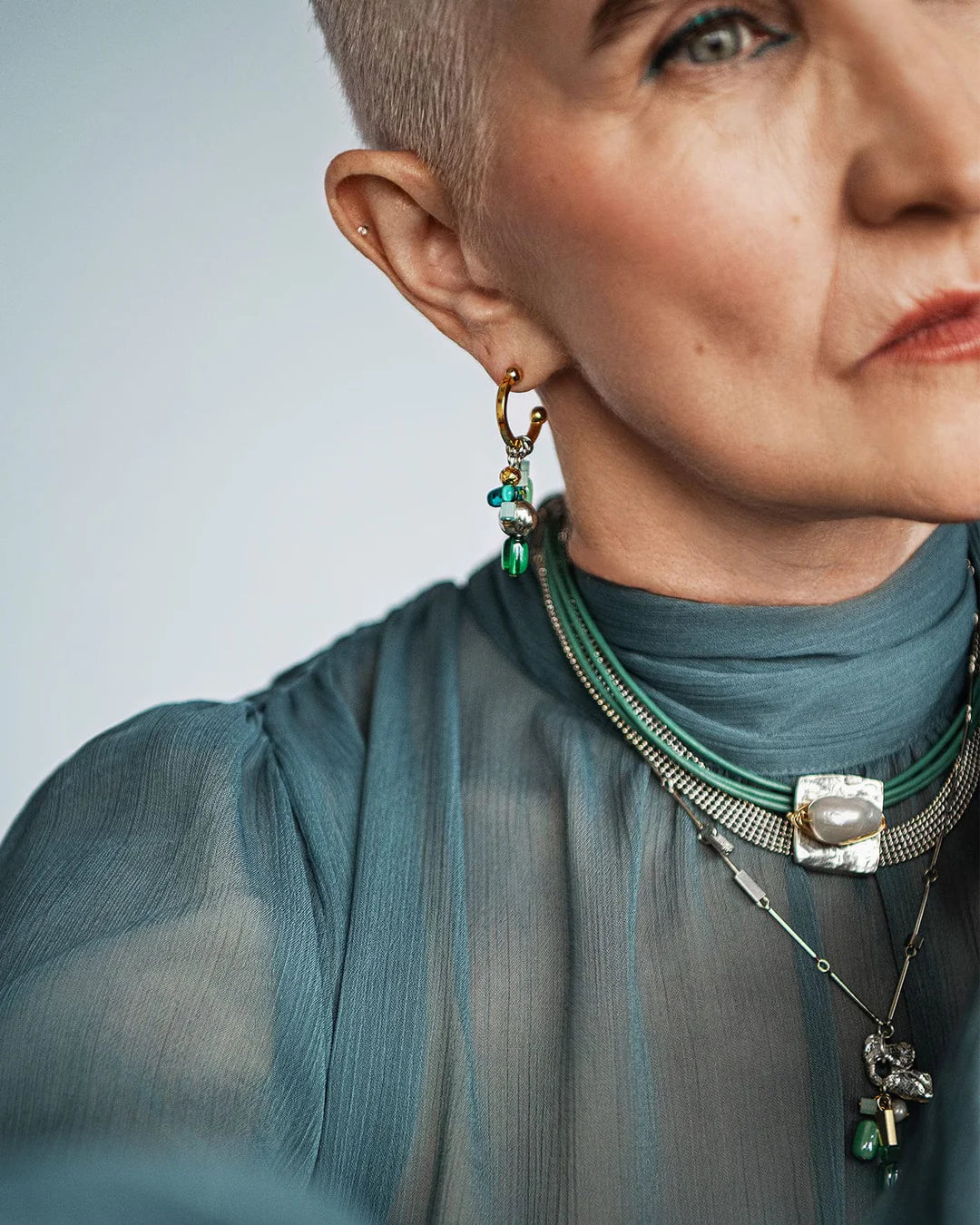Collier Fabella Deux tons - Couleur: Deux tons & Sarcelle - Anne-Marie Chagnon