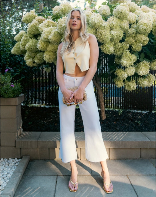 JEANS LILY COUPE TRÈS ÉVASÉE - OPRAH - BLANC - 2922 - Taille haute - Entrejambe 24'' - Yoga Jeans