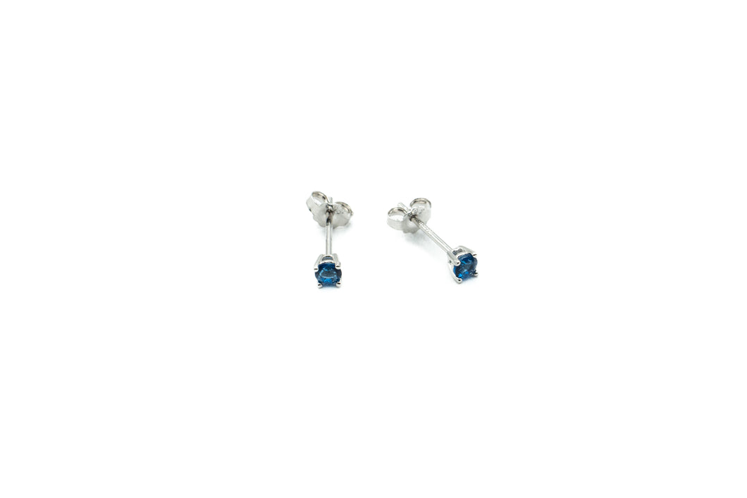 Boucles d'oreilles - Rond 3mm - Cobalt - Rouge Argent 9.25