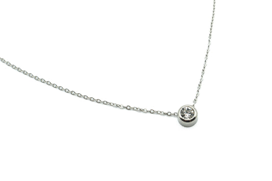 Collier - Blanc - Argent - Rouge Inox