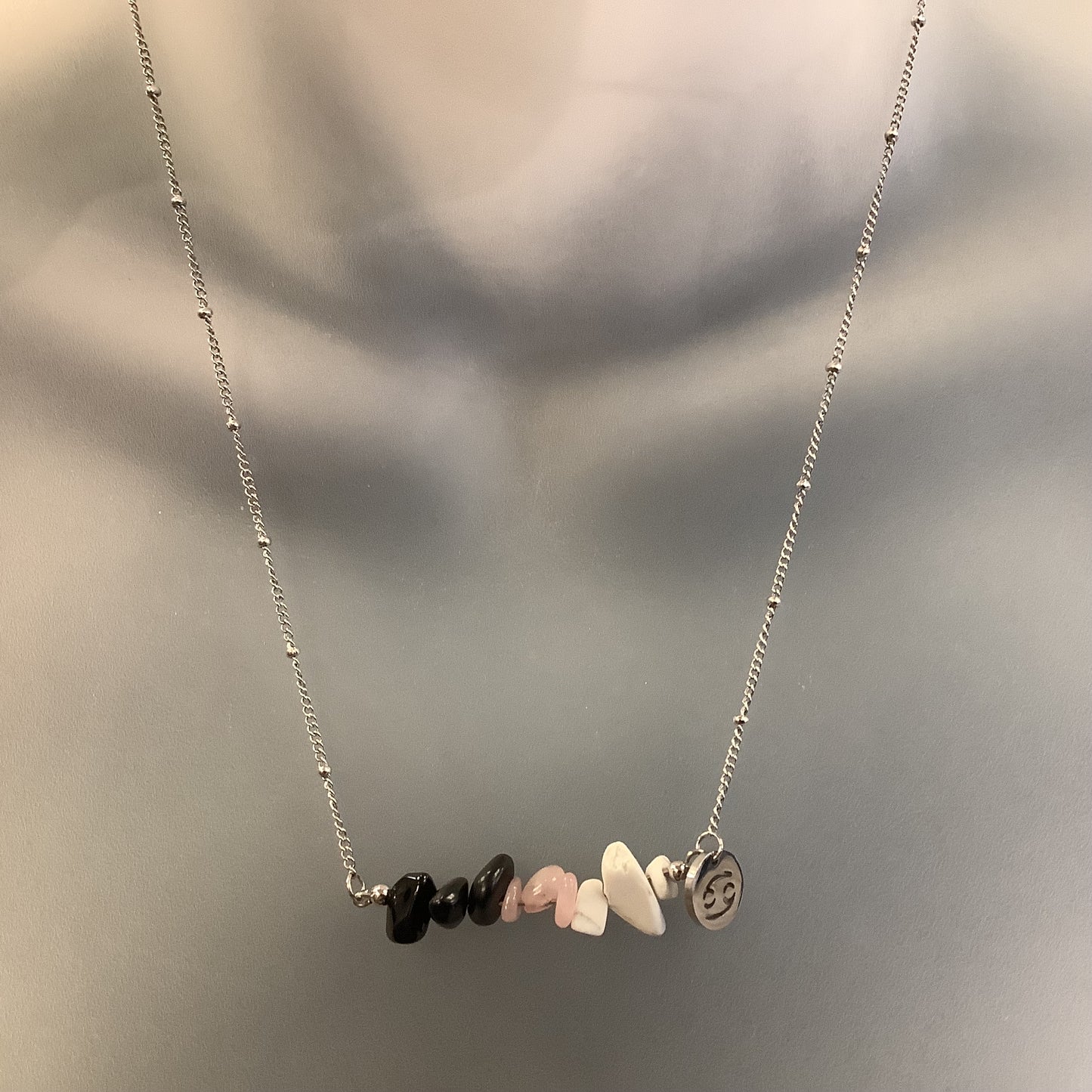 Collier Zodiaque Pierres Cancer - Rouge Inox