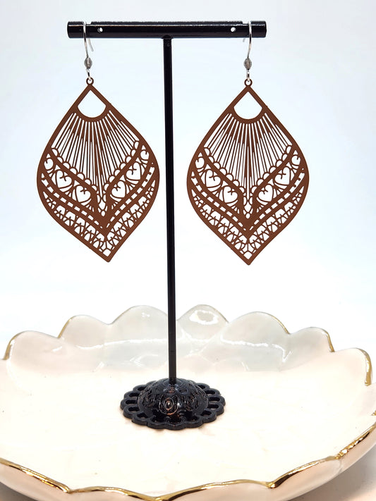 Boucles d'oreilles - Fili - Brune - Création Fish