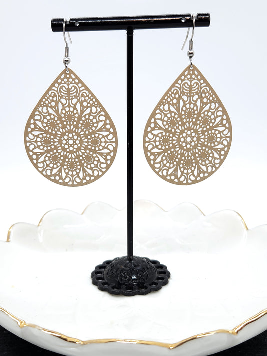 Boucles d'oreilles - Fili - Creme - Création Fish