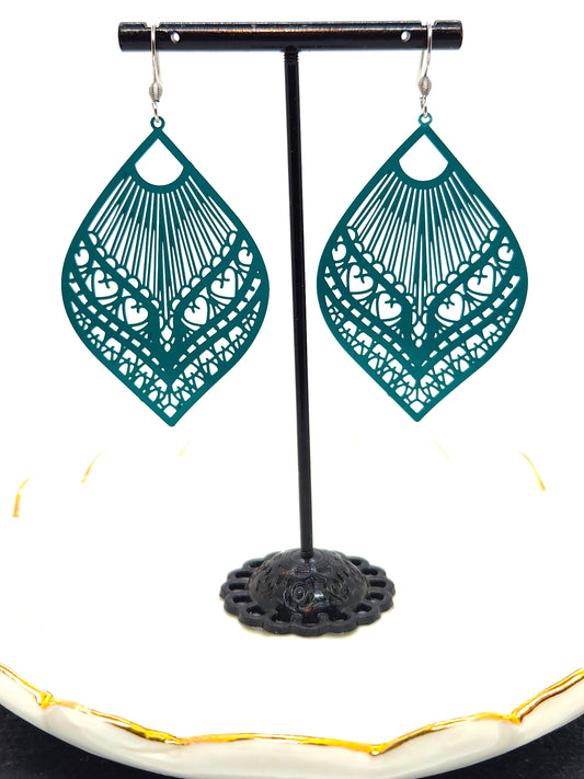 Boucles d'oreilles - Fili - Sarcelle - Création Fish