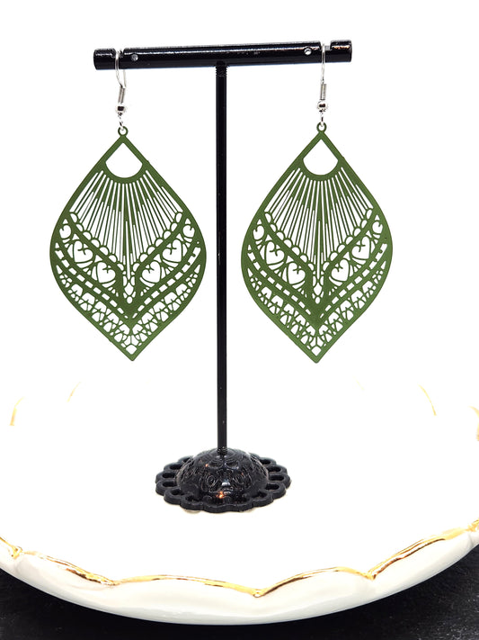 Boucles d'oreilles - Fili - Verte - Création Fish