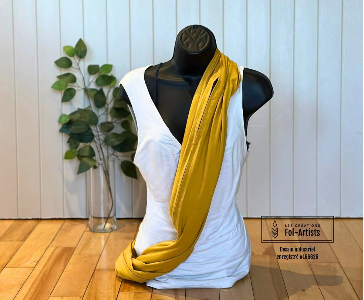 Foulard en bambou jaune – pratique, lumineux et sécuritaire