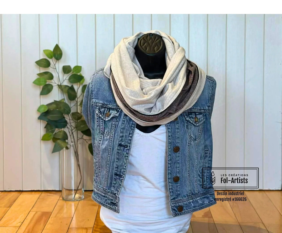 Foulard d'hiver en style cachemire couleur café-crème