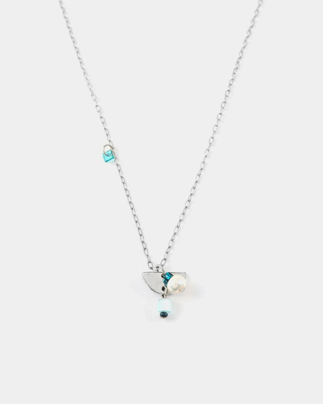 Collier Blenio Argent - sarcelle - Anne-marie Chagnon