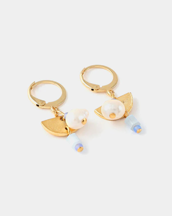 Boucles d'oreilles Fivrel Or - Or & Aura Bleu - Anne-Marie Chagnon