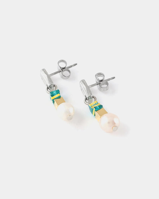 Boucles d'oreilles Caviar Deux tons - Sarcelle - Anne-Marie Chagnon