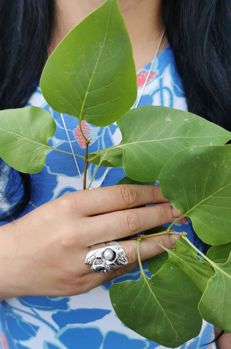 DUALITÉ PERLÉE, bague large en argent sterling et perle d'eau douce  - Marie-Eve Bordeleau