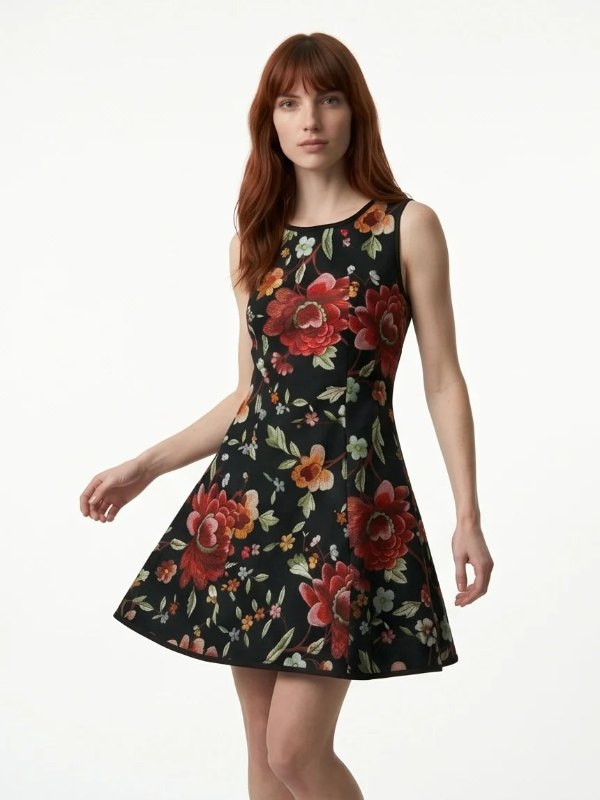 Robe Silba - Noir floral