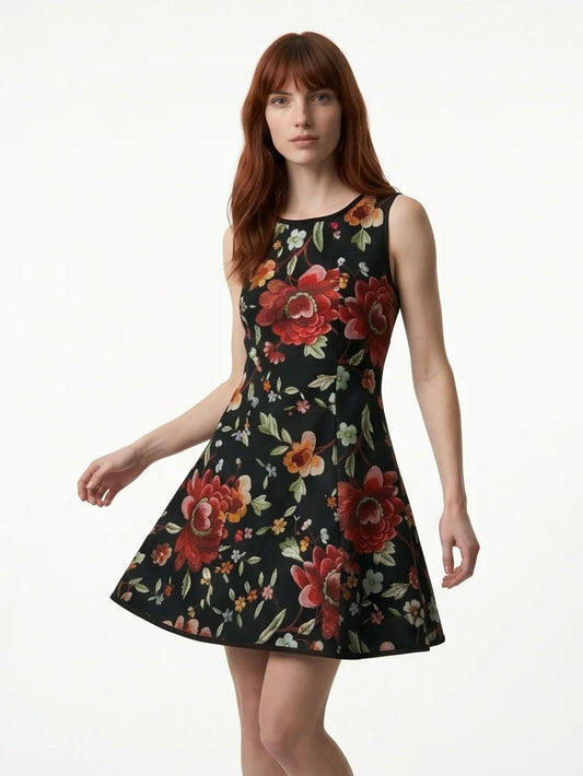 Robe Silba - Noir floral