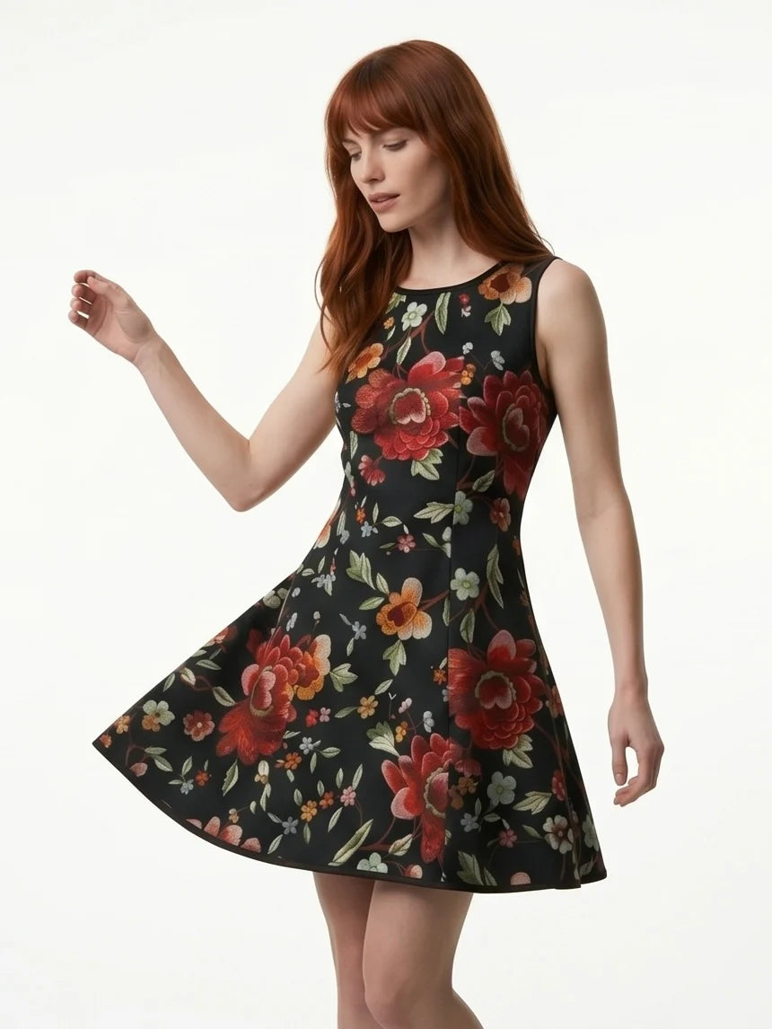 Robe Silba - Noir floral