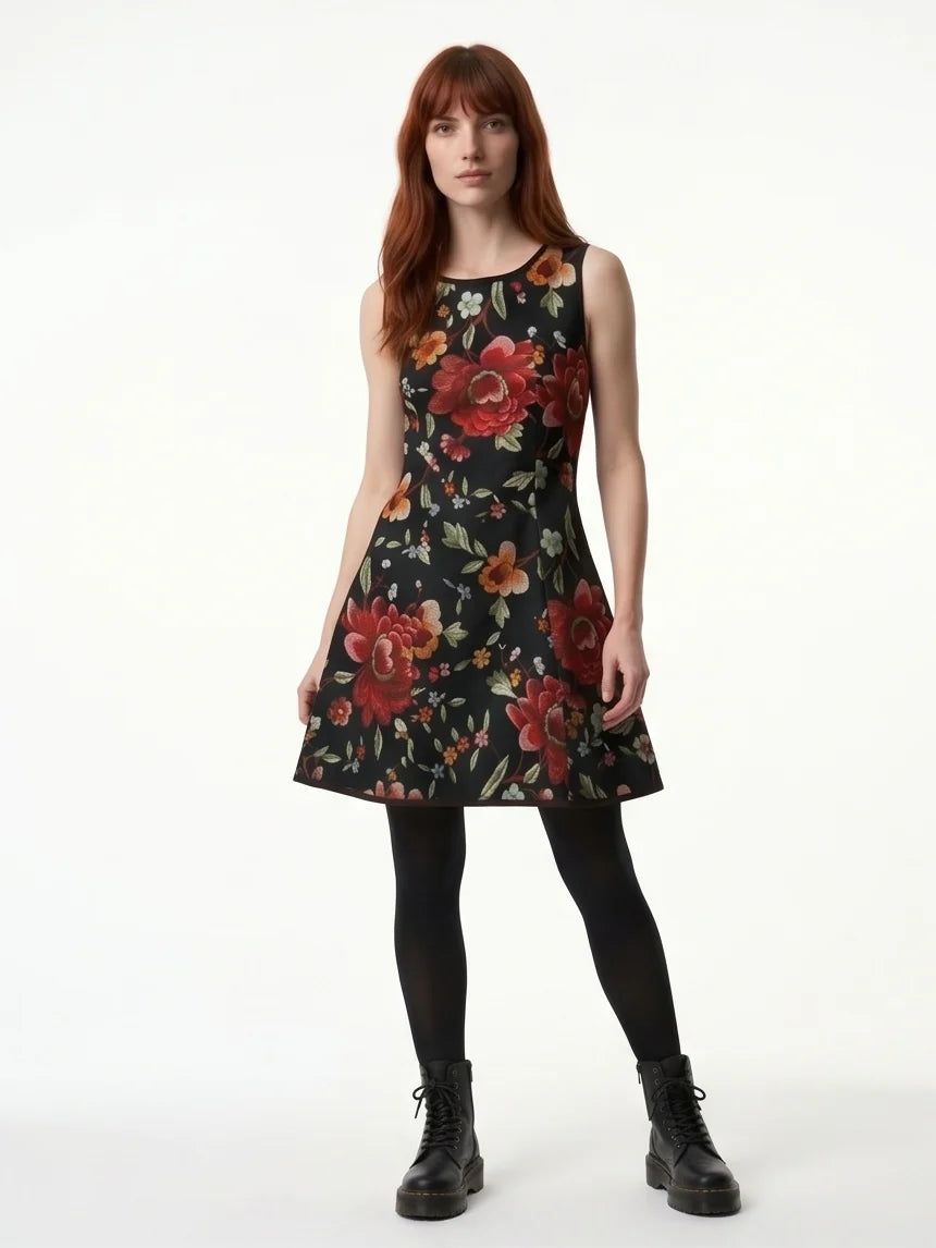 Robe Silba - Noir floral
