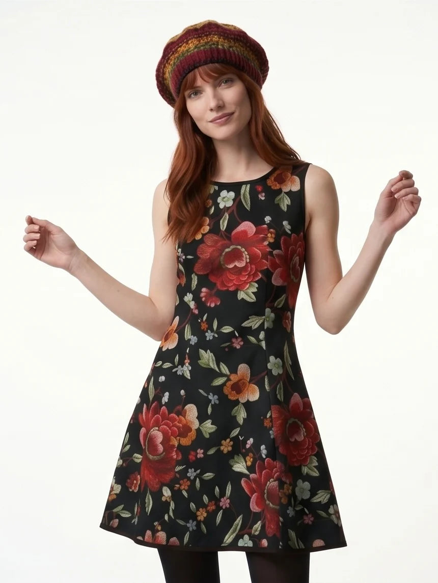 Robe Silba - Noir floral
