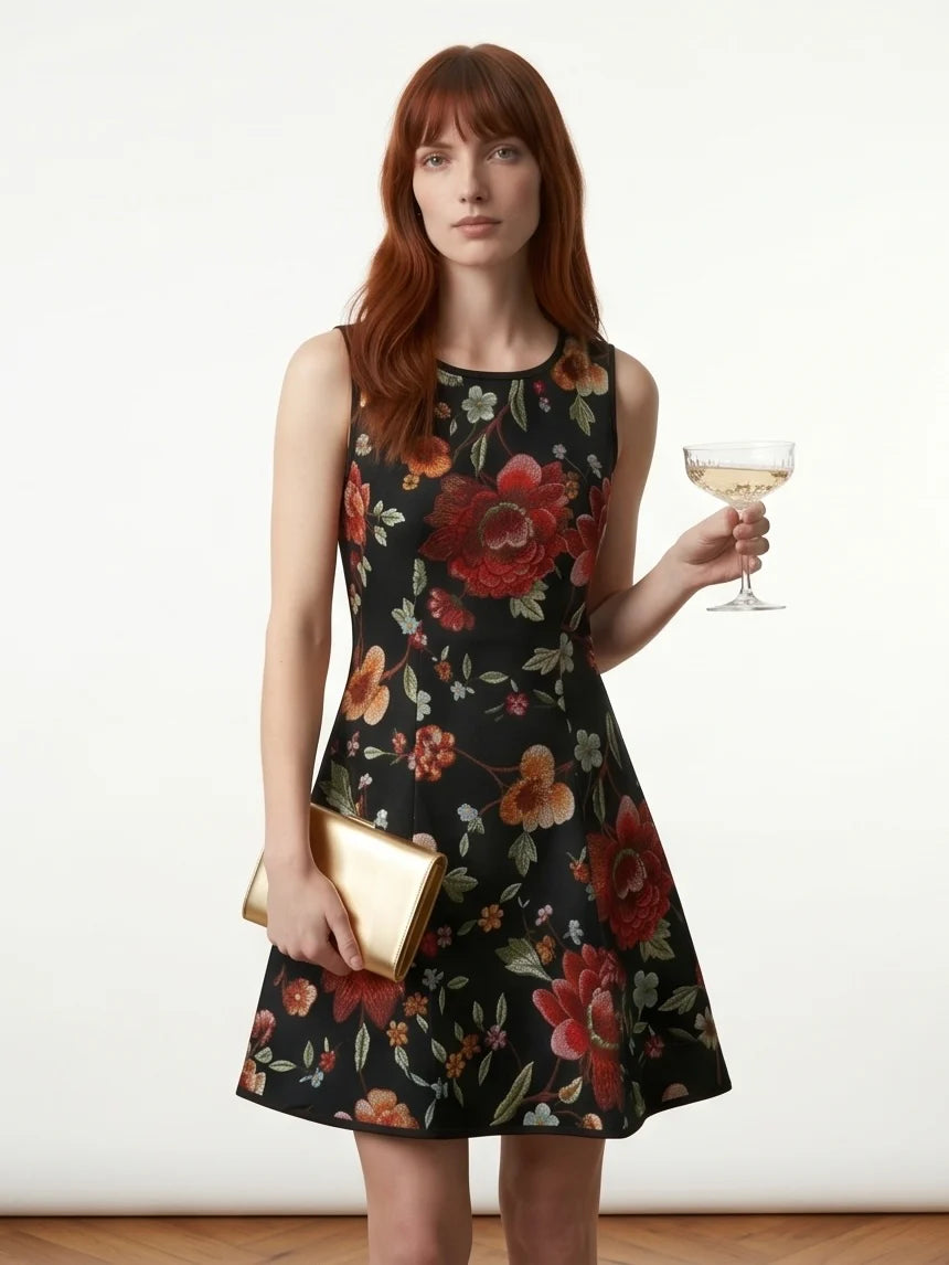 Robe Silba - Noir floral