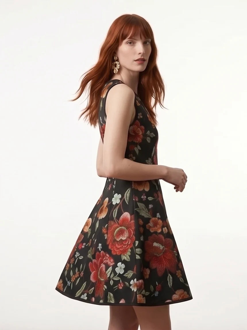 Robe Silba - Noir floral
