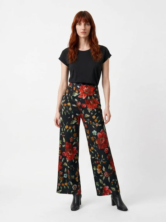 Pantalon Elma - Noir floral