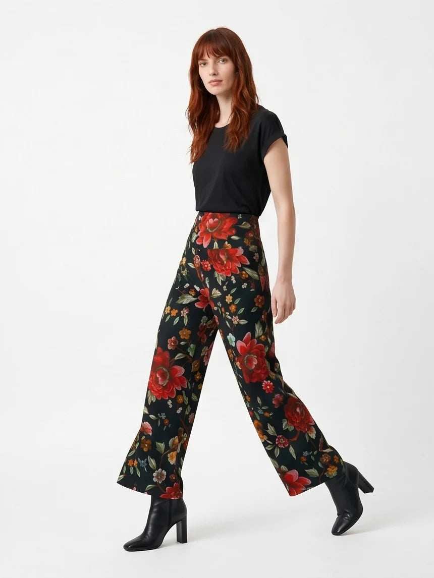 Pantalon Elma - Noir floral