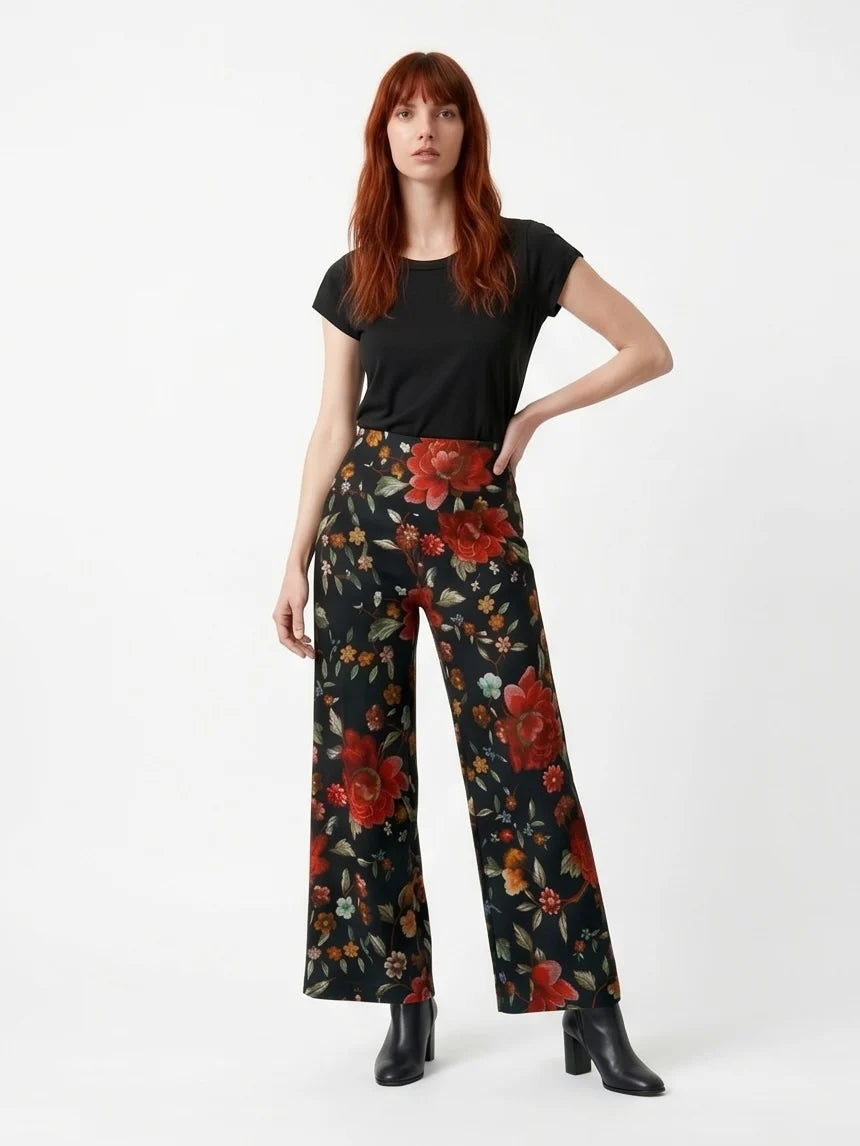 Pantalon Elma - Noir floral
