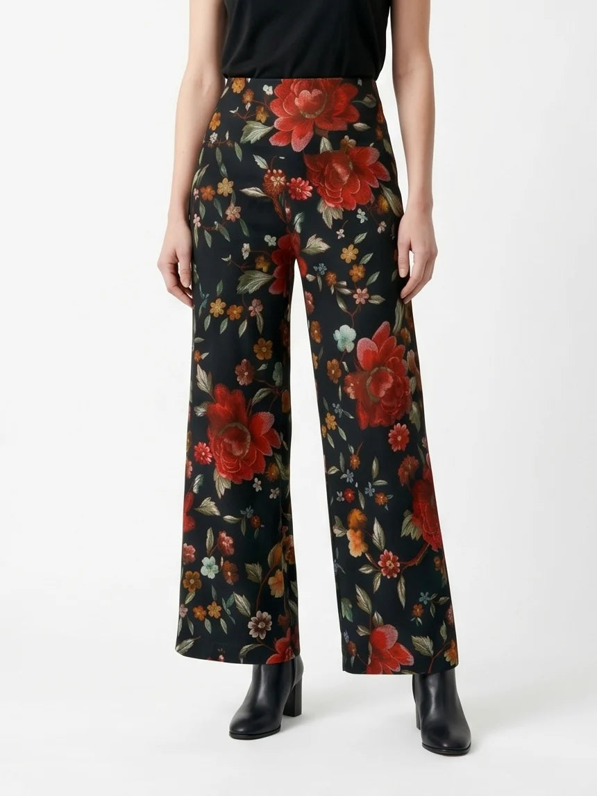 Pantalon Elma - Noir floral