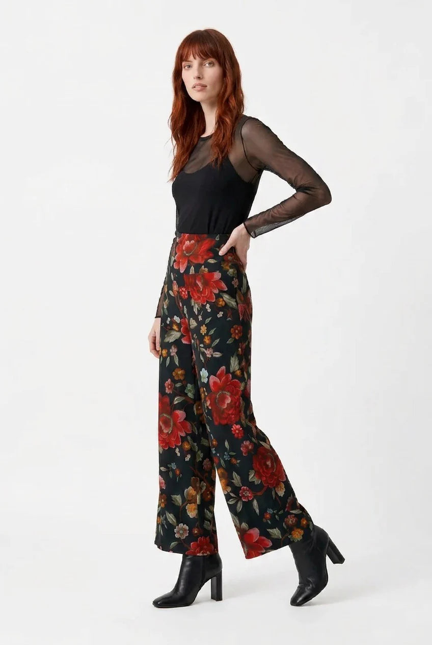 Pantalon Elma - Noir floral