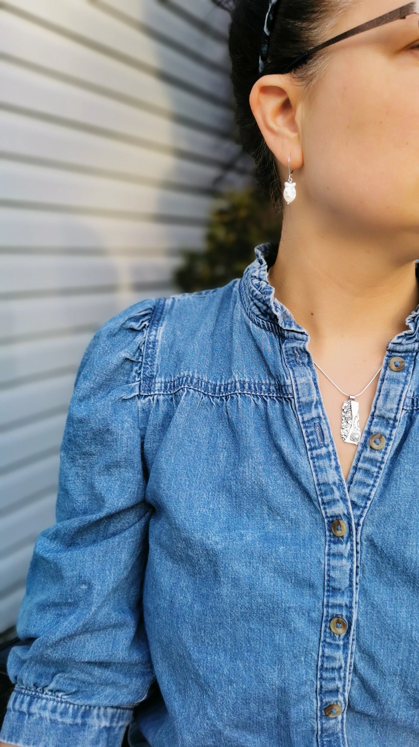 LARGE PEARL SESAME, unique pendant with a texture of sesame seeds and sea urchin shell! - Marie-Ève ​​Bordeleau