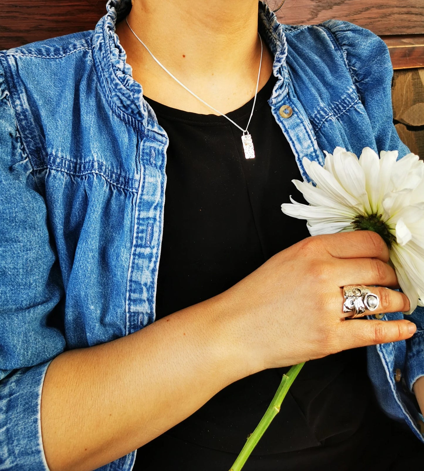 Large ring - PEARL SOFTNESS - sterling silver and freshwater pearl - Marie-Ève ​​Bordeleau