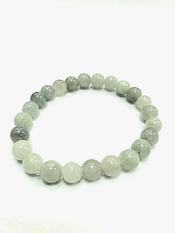 Bracelet - pierre de jade shetai (vert pâte)  naturelle- Rouge Bijoux