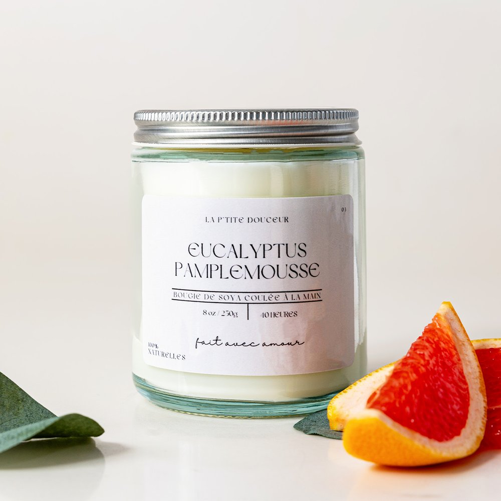 Bougie - Eucalyptus & Pamplemousse - 8oz - La P'tite Douceur