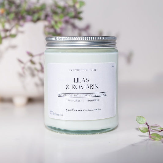 Bougie - Lilas et Romarin - 4 oz - La P'tite Douceur