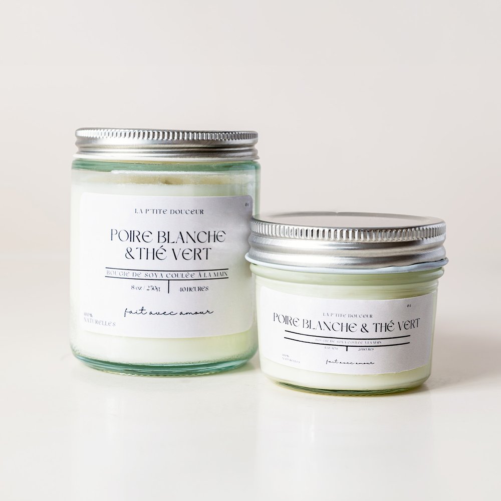 Bougie - Poire blanche & Thé vert - 8oz - La P'tite Douceur