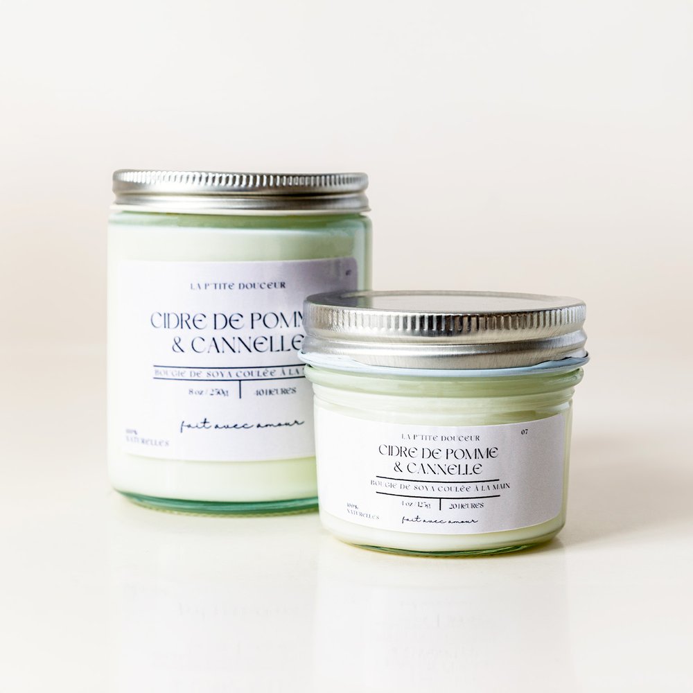 Bougie - Cidre de pomme & Cannelle - 8oz - La P'tite Douceur