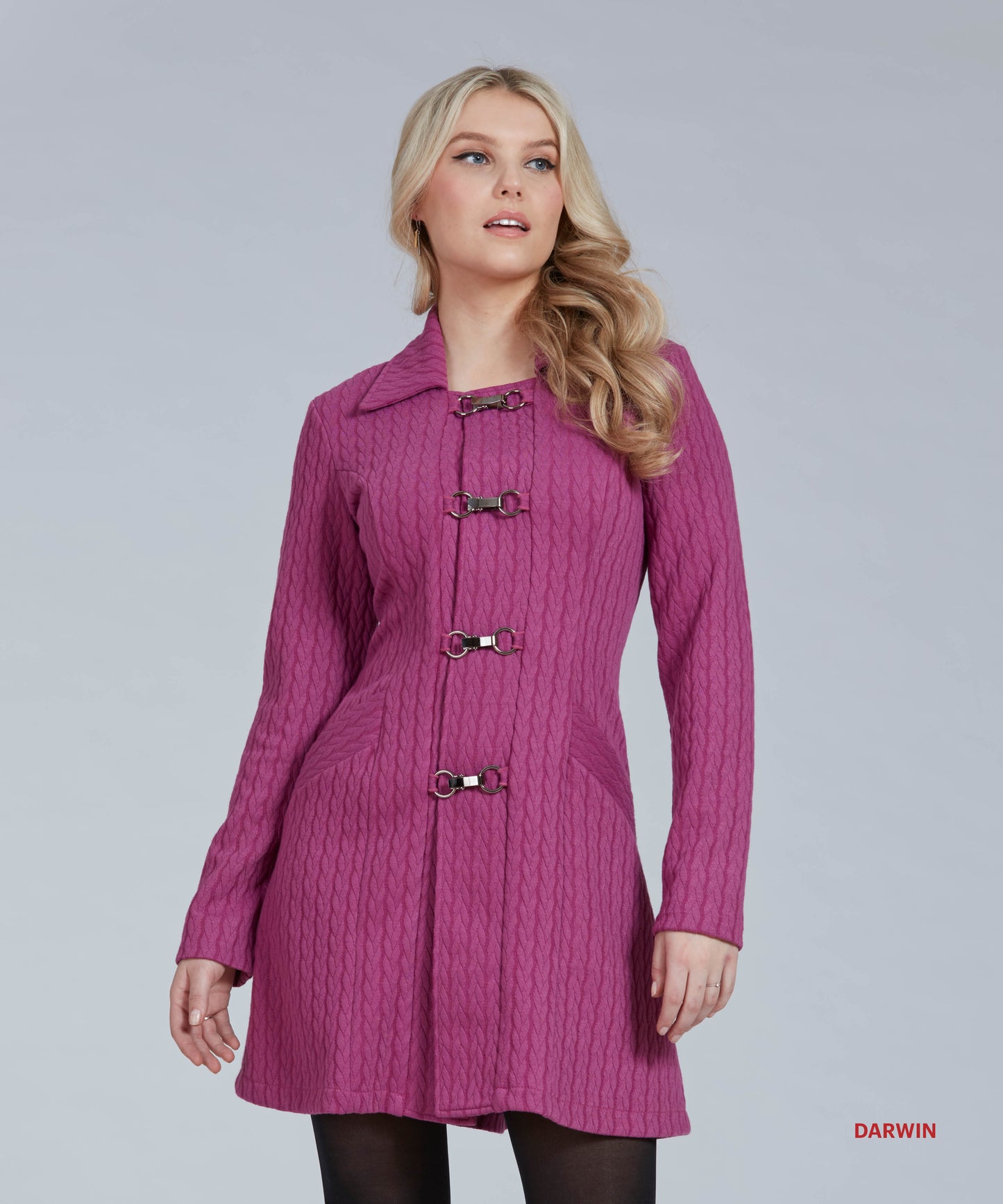 Manteau Darwin - Noir et Rose - Luc Fontaine