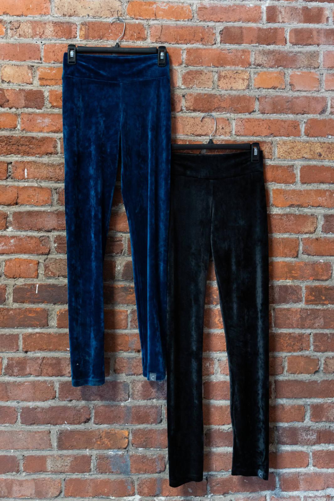 Leggings Toudou - velours noir , velours sarcelle -  MarieC