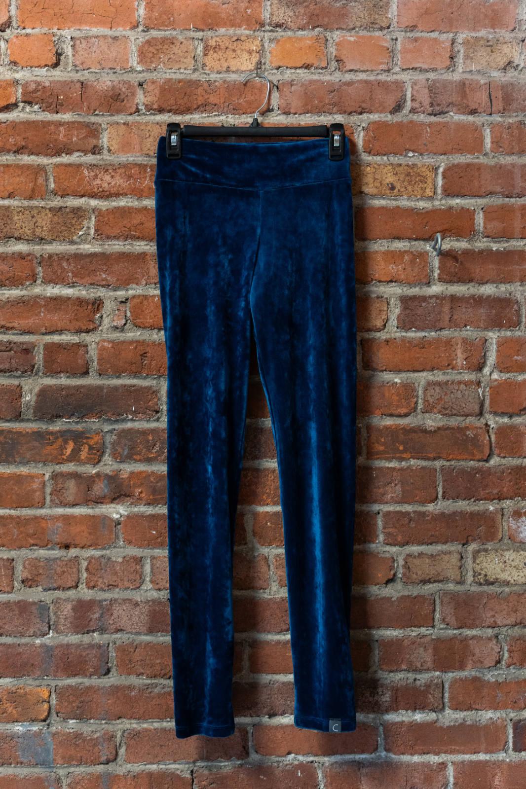 Leggings Toudou - velours noir , velours sarcelle -  MarieC
