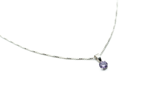 Collier - Mauve - Juin (Mauve-Alexandrite) - Rouge Argent 9.25
